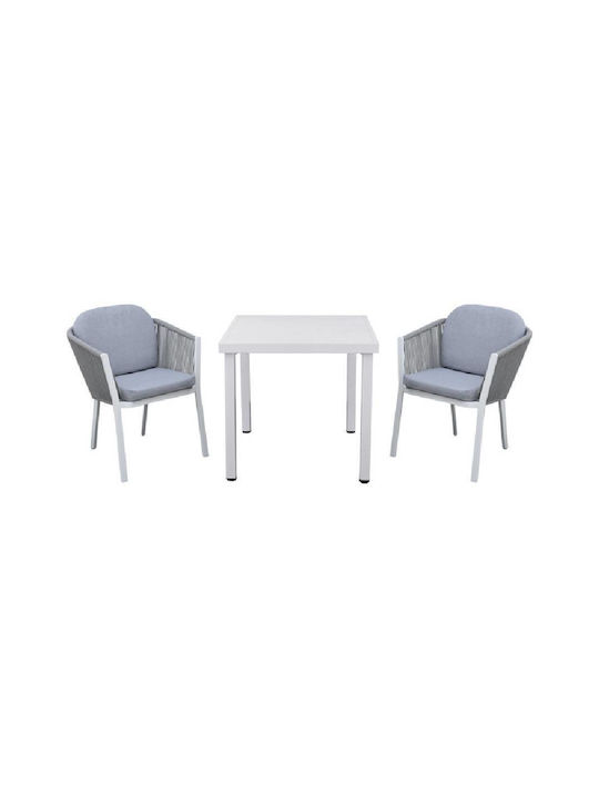 Dining Set for Small Outdoor Spaces Jurdan 3 Pieces White