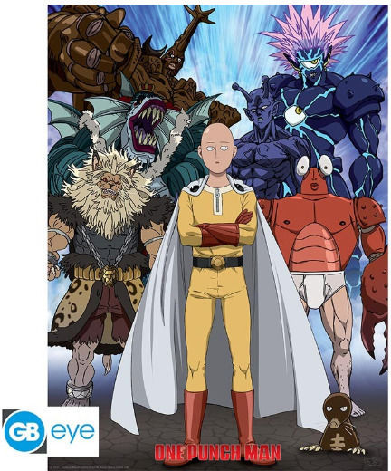 One Punch Man Poster Saitama gegen Schurken 52x38cm