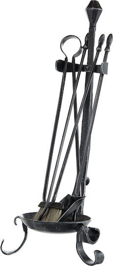 Set de unelte pentru șemineu negru patinat argintiu Zogometal B17-0670