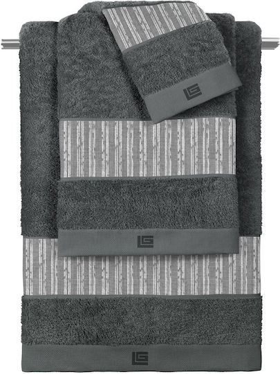 Guy Laroche Σετ Πετσέτες Μπάνιου 3τμχ Tudor Γκρι Βάρους 500gr/m²