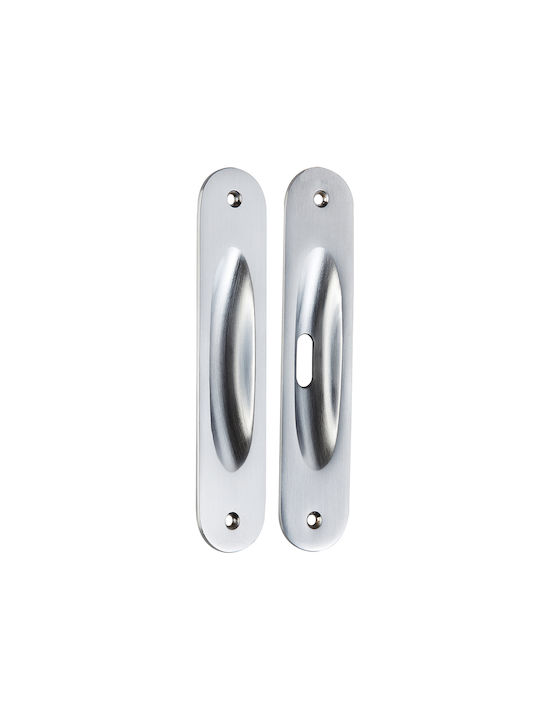 Zogometal Sliding Door Flush Handles Chrome 220 Without Hole