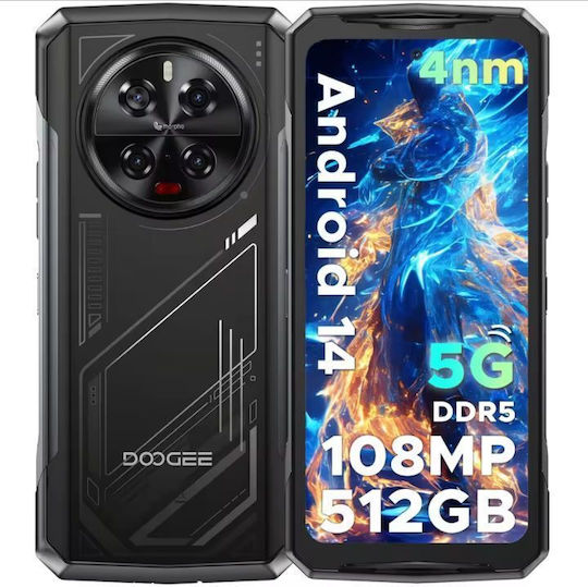 Doogee V40 5G Dual-SIM (12GB/512GB) Widerstandsfähig Smartphone Schwarz/Rot