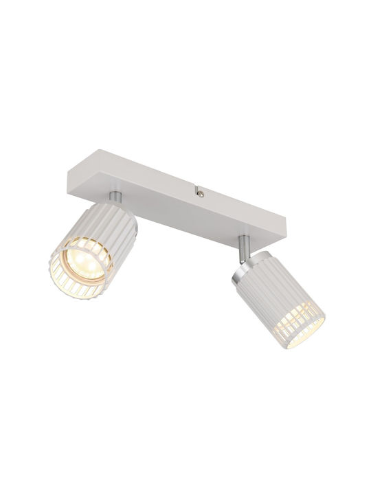 Globo Lighting Double Spot with Socket GU10 in White Color