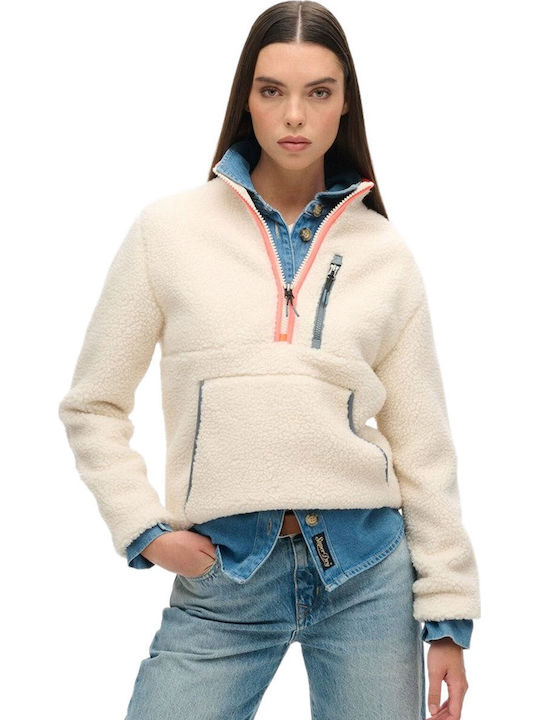 Superdry Χειμερινή Γυναικεία Fleece Μπλούζα Πεζ...