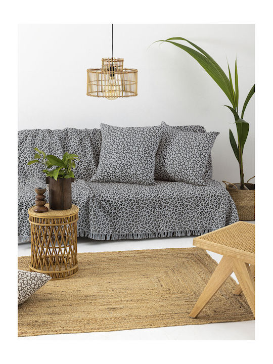 Palamaiki Lepard Ριχτάρι Τριθέσιου Καναπέ 180x300εκ. Grey