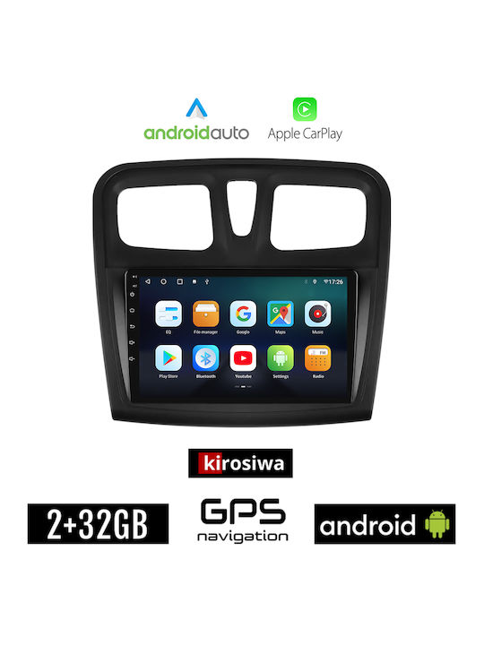 Kirosiwa Car Audio System for Dacia Sandero 2012 2019 (Bluetooth/USB/AUX/WiFi/GPS/Apple-Carplay/Android-Auto) with Touch Screen 9"
