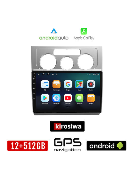 Kirosiwa Sistem Audio Auto pentru Volkswagen Turul 2003 2010 (Bluetooth/USB/AUX/WiFi/GPS/Apple-Carplay/Android-Auto) cu Ecran Tactil 10"