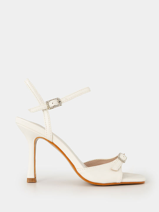 Sandalen mit Strass Weiß