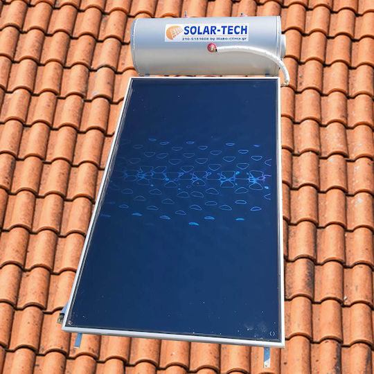 Solar-Tech ST-DGL Inox in out Слънчев Бойлер 120л Стъкло Тройна Енергия 1.5кв.м Керамична Плочка Изборен