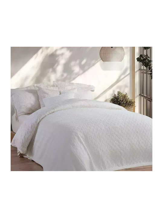 Nef-Nef Homeware Ventora Κουβέρτα Υπέρδιπλη 230x250εκ. Ecru