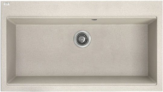 Laveo Drop-In Kitchen Sink from Liquid Granite M90xP50cm Beige