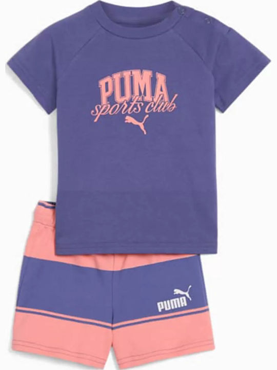 PUMA Παιδικό Σετ με Σορτς Καλοκαιρινό 2τμχ Μωβ