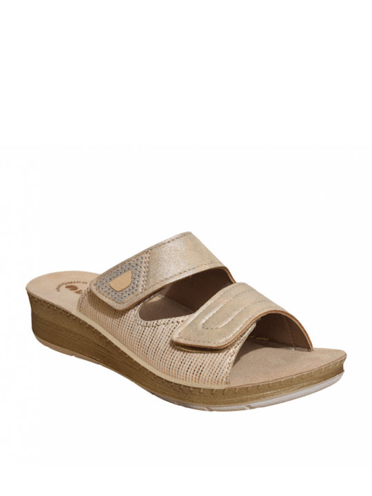 Damenplattformen Beige