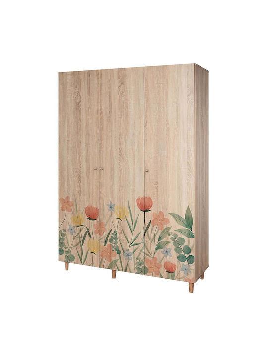 Drei Türen Schrank Bunt 135x52x192cm