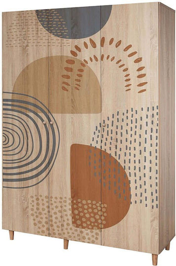 Ușă triplă Dulap Multicolor 135x52x192cm