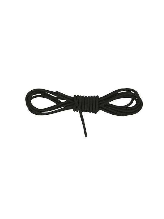 Bergal Rubber Laces Round Black 120cm Λεπτά Στρόγγυλα Ελαστικά Κορδόνια Μαύρο 120 Εκατοστά