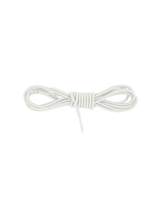 Bergal Rubber Laces Round White 90cm Λεπτά Στρόγγυλα Ελαστικά Κορδόνια Λευκά 90 Εκατοστά