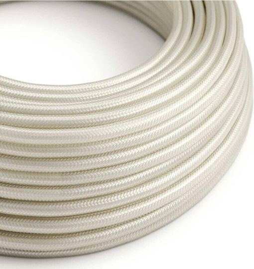 Слонова кост Текстилен кабел Кръгъл 2x0.75 Creative Cables 150204 Cubalux 150204 Бял
