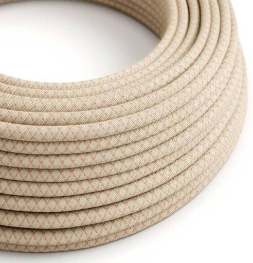 Бежово-розов платнен кабел кръгъл 2x0.75 Creative Cables 150182 Cubalux 150182 Бежов