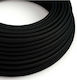 Черен кръгъл кабел от плат 3x0.75 Creative Cables 150211 Cubalux 150211 Черен