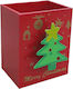 Christmas Pencil Holder Wooden Red Tree 09000820001