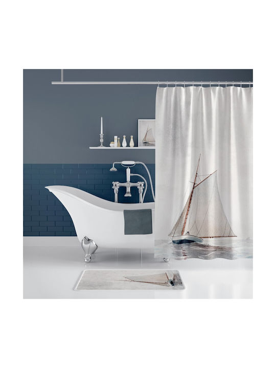 Tropik Home Κουρτίνα Μπάνιου Υφασμάτινη 180x200cm Sailing