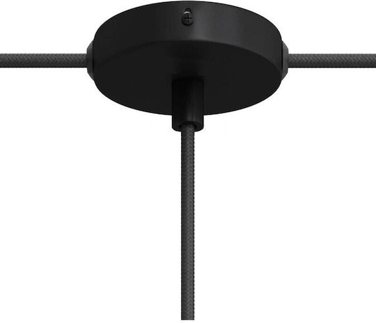 Ceiling Rose Mini 1 Central 2 Side Holes Φ8.3cm Creative Cables Cubalux 150190 Black