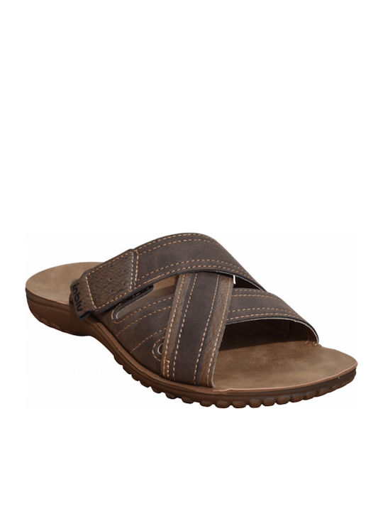 Herrensandalen in Tabac Braun Farbe