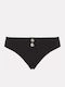 Bikini Slip Hohe Taille Schwarz