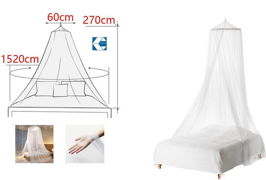 Large Bed Mosquito Net Hoop Ring Hook 270x60cm White Galifas 7923465 Galifas