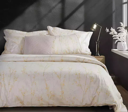 Nef-Nef Homeware Duvet Cover Set Cotton Queen with 2 Pillowcases 240x230 Elements Beige