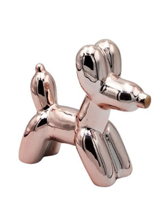 Ceramic Decorative Dog Pink Gold 11x4.5x10.5cm Gift Token 15392