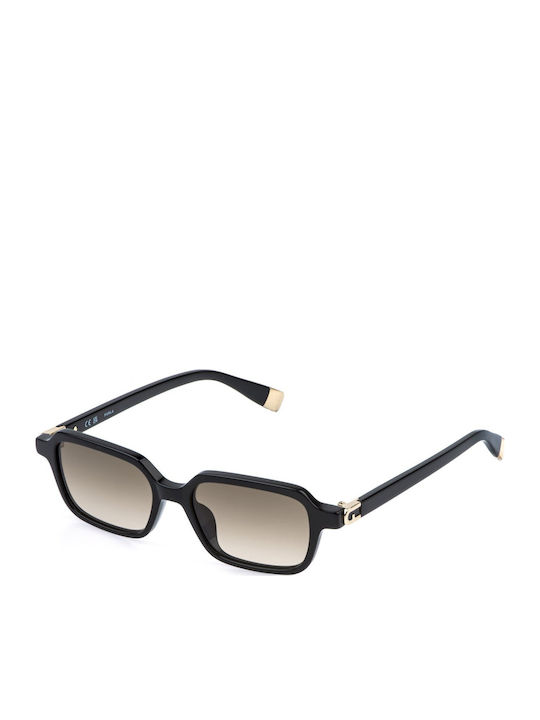 Furla 0700 Women's Sunglasses with Black Plastic Frame and Brown Gradient Lens sfu971 0700