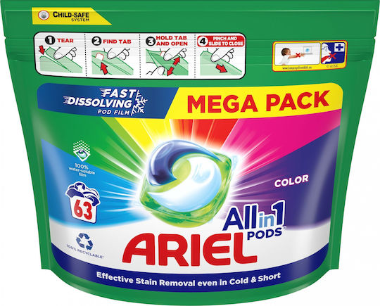 Ariel All-in-1 Pods Waschmittelkapseln 63 Stück Color