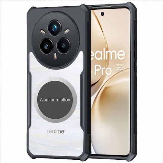 Realme 14 Pro+ 5g Magnetic Plate Transparent Black Case