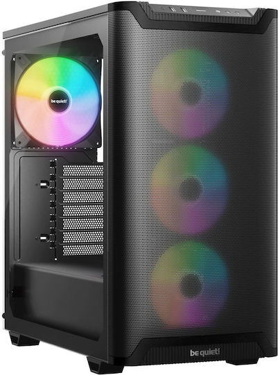 Be Quiet Pure Base 501 LX Gaming Midi Tower Κουτί Υπολογιστή με Πλαϊνό Παράθυρο και RGB Φωτισμό Μαύρο