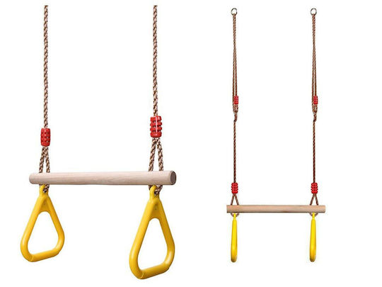 Inele pentru copii Bară de gimnastică pentru copii 2 1 Frânghie de siguranță Galben Aria Trade