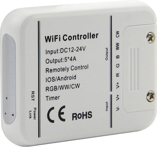 Wi-fi Led Controller Dimmer Rgb Rgbw Rgbww & Μονόχρωμη Led Ταινία 120w 240w Smart Home Συμβατό Amazon Alexa & Google Home V-tac 8426