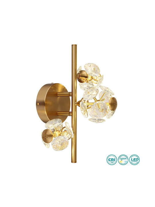 Globo Lighting Lamp Wall with Integrated LED and Warm White Light Gold 28x21cm