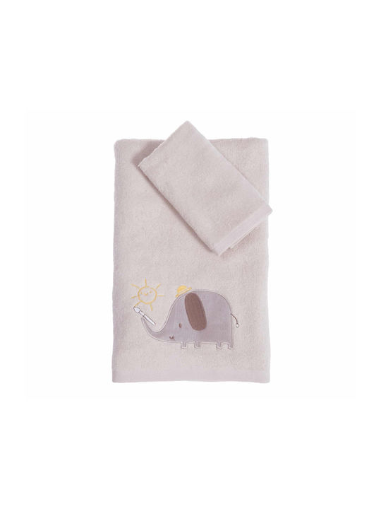 Nef-Nef Homeware Σετ Βρεφικές Πετσέτες 2τμχ Happy Days Εκρου Βάρους 420gr/m²