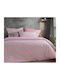 Nef-Nef Homeware Set Cearșafuri Single 170x270cm. Stripe Piersici 3buc