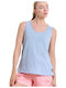 Women's Blouse Cotton Sleeveless Light Blue