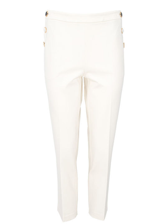 Women's Fabric Capri Trousers White