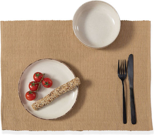 Nef-Nef Homeware Σουπλά Υφασμάτινο Μπεζ 48x33cm 2τμχ