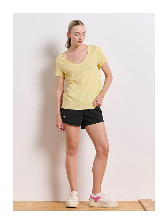 BodyTalk Living It Up Pantaloni Scurți Sport Pentru Femei Talie Înaltă Negri BodyTalk Living It Up Pantaloni Scurți Sport Pentru Femei Talie Înaltă Negri