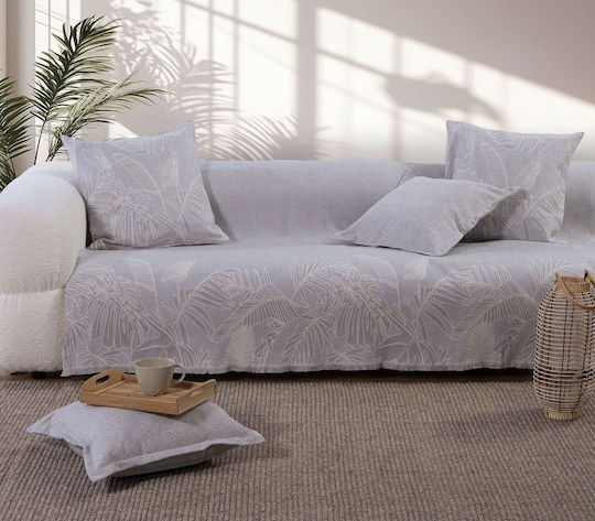 Nef-Nef Homeware Grow Three-Seater Sofa Throw Jacquard 170x300cm Grey