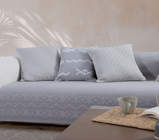 Nef-Nef Homeware Покривка За Двуместен Диван Жакард 180x250см Сива