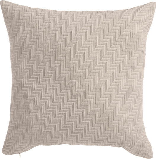 Nef-Nef Homeware Διακοσμητική Μαξιλαροθήκη Chevie από 100% Βαμβάκι Μπεζ 50x50εκ.