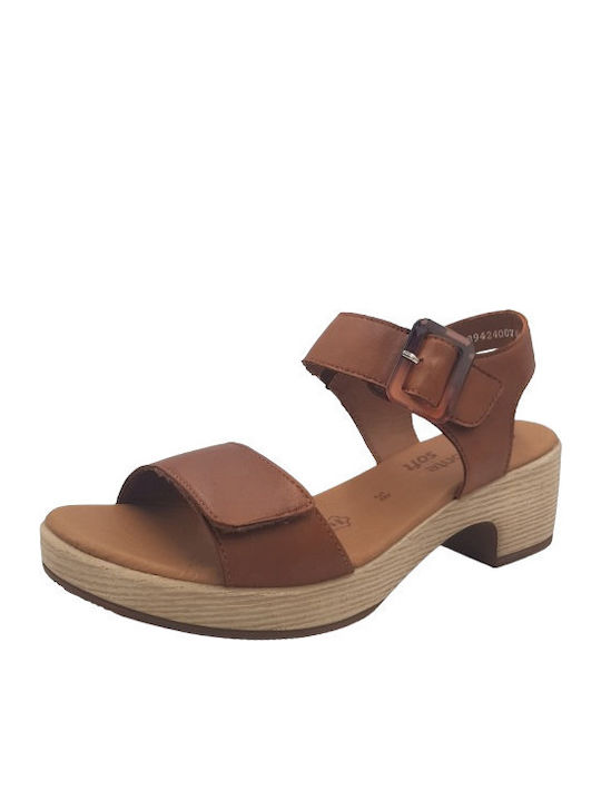 Remonte Leather Sandals Anatomic Tabac Brown
