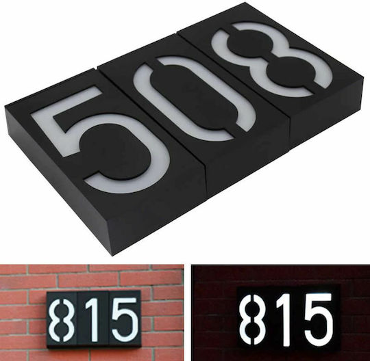 Wall Mounted Solar Light House Number 0.36W with Photocell IP55